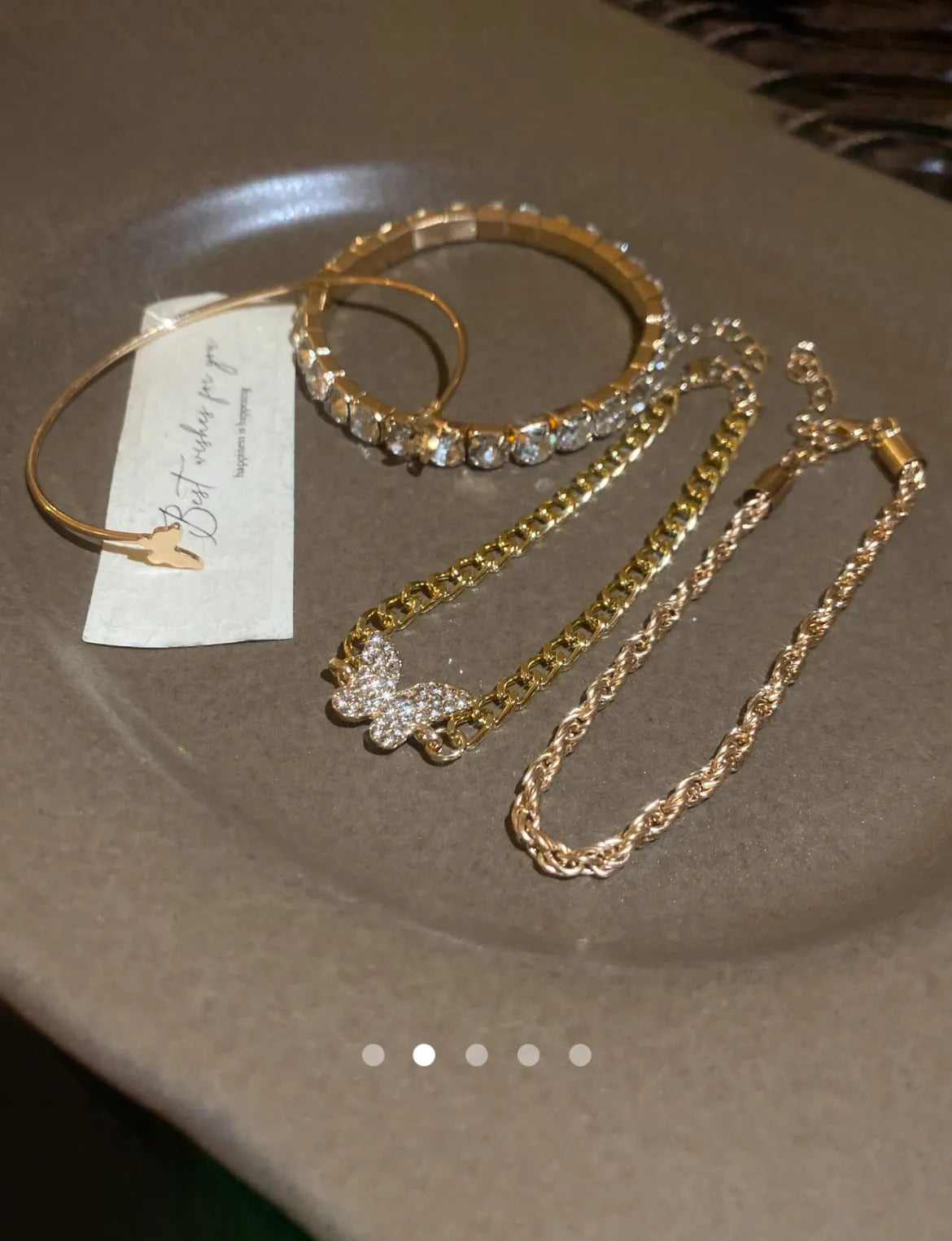 Rhinestone Bracelet Set 002 // Gold