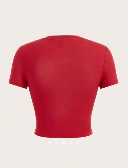 Heart Printed Tee // Red