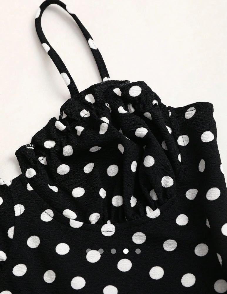 Polka Dot Fishtail Dress // Black