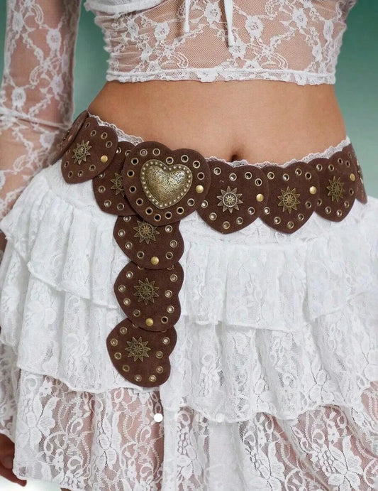 Heart Wide Belt // Chocolate