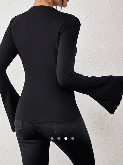 Bell Sleeve Top //  Black