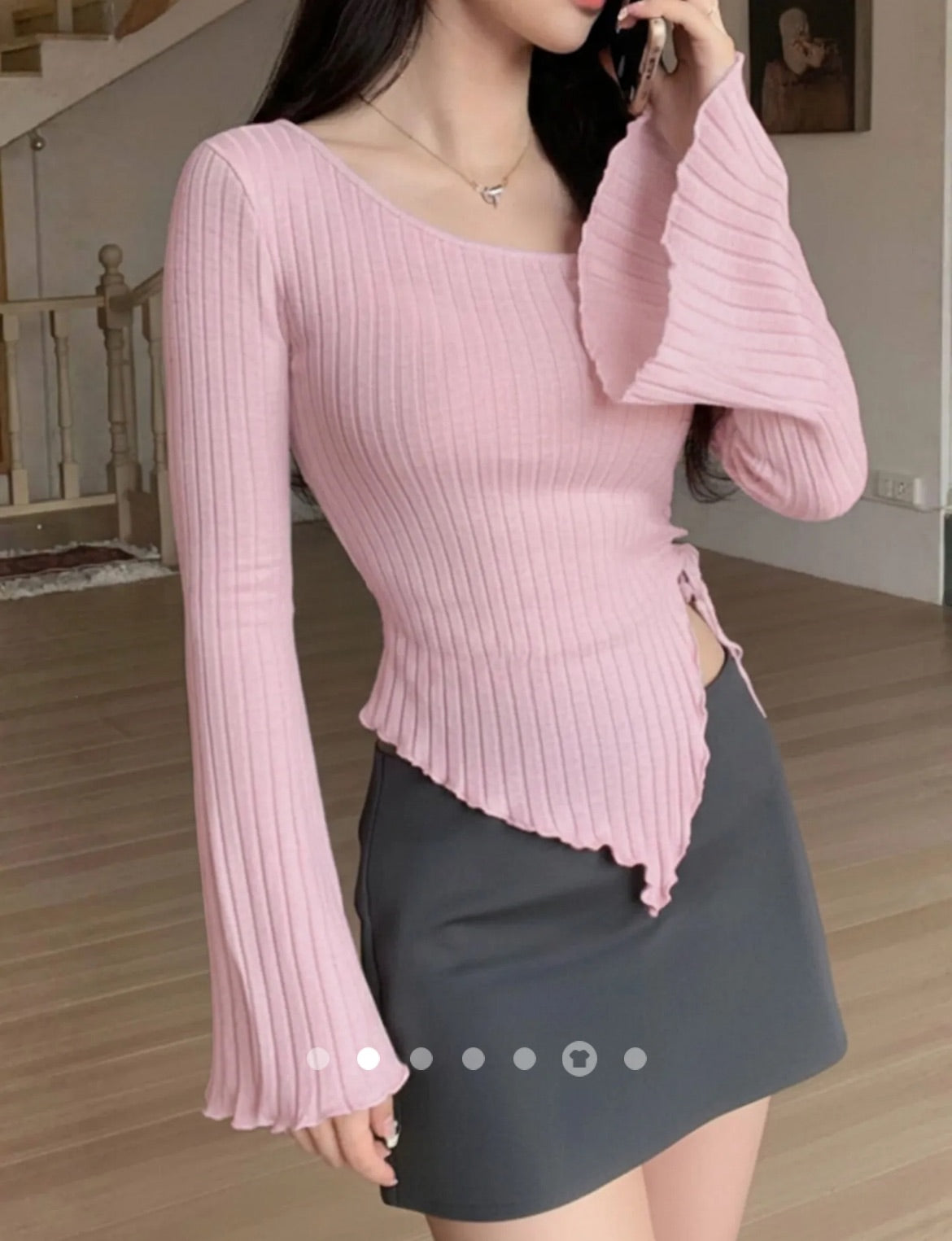 Drawstring Top // Pink