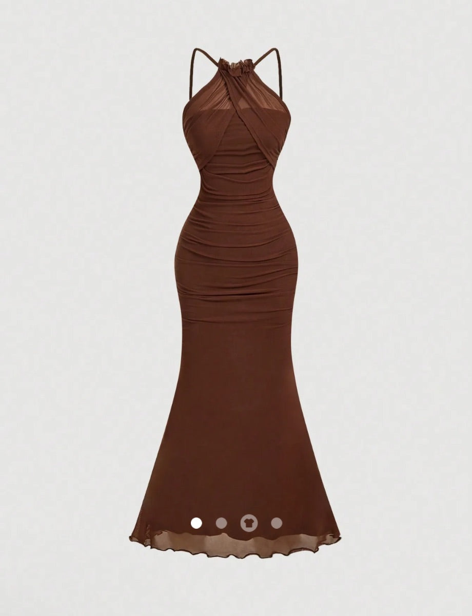 Backless Fishtail Dress // Chocolate