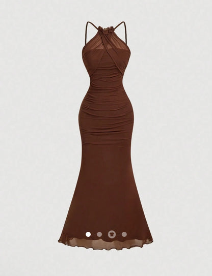 Backless Fishtail Dress // Chocolate
