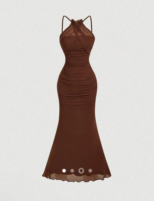 Backless Fishtail Dress // Chocolate