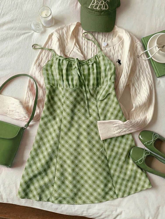 Bow Slip Dress // Green