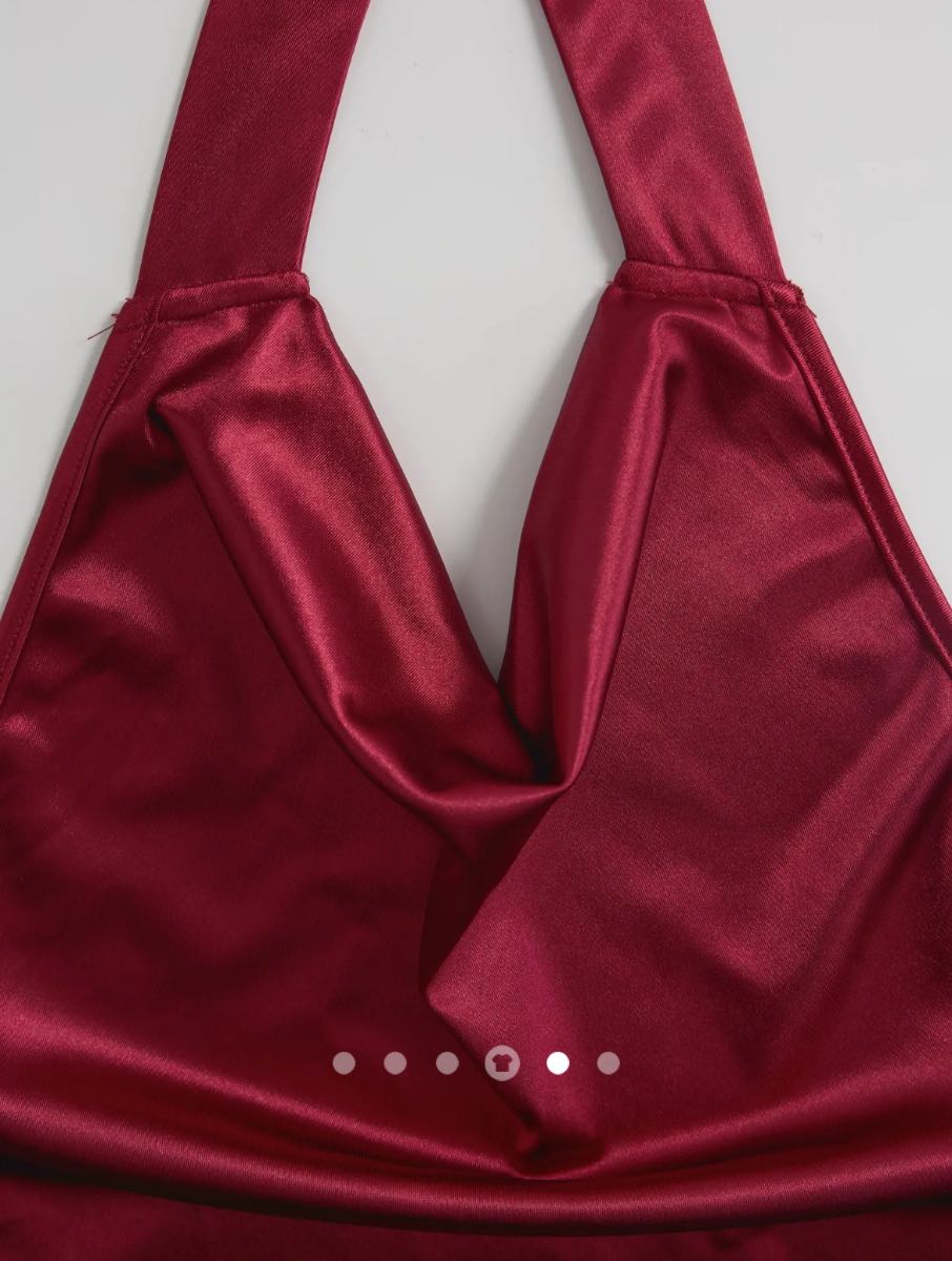 Draped Bodycon Backless Dress // Burgundy