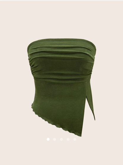 Shiny Tube Top // Green