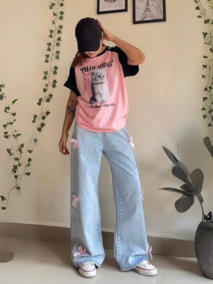 Bow Jeans 001 // Light Blue