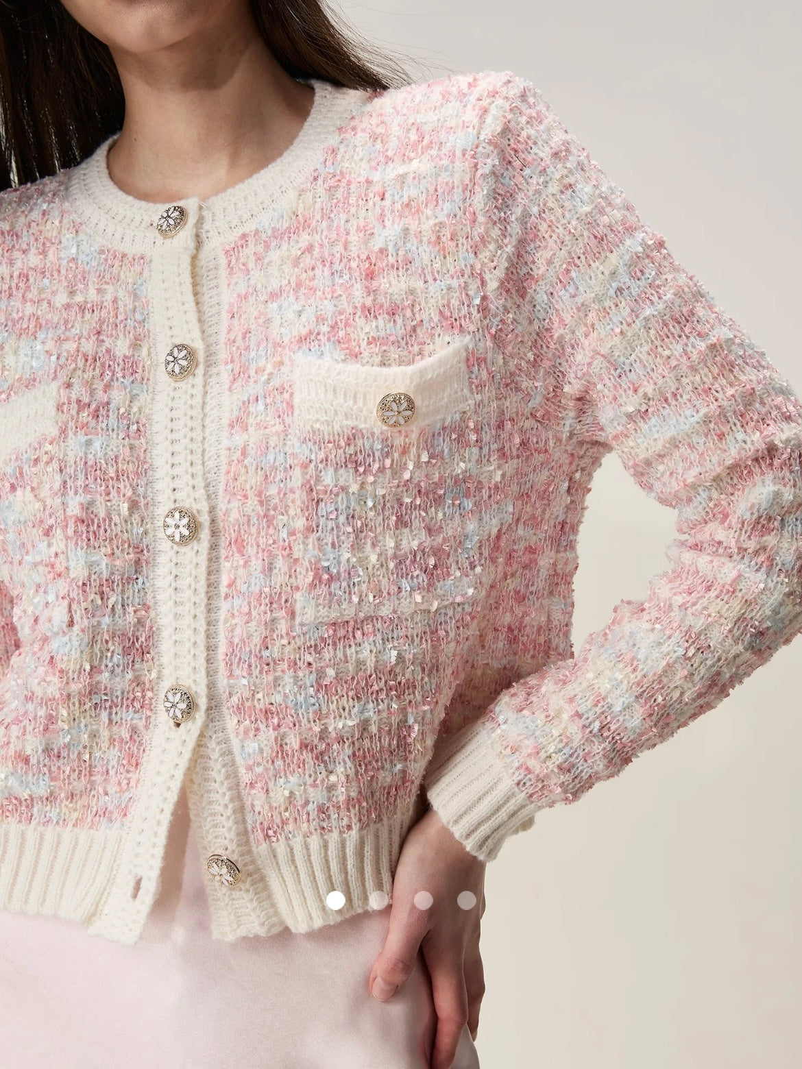 Knit Cardigan // Light Pink