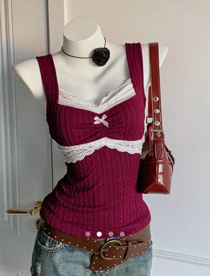 Texured Tank Top // Burgundy