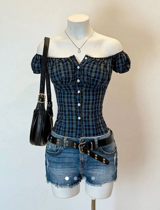 Smocked Top // Blue Green