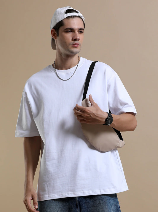 WHITE Oversized Tshirt // 100% Cotton - 240 GSM