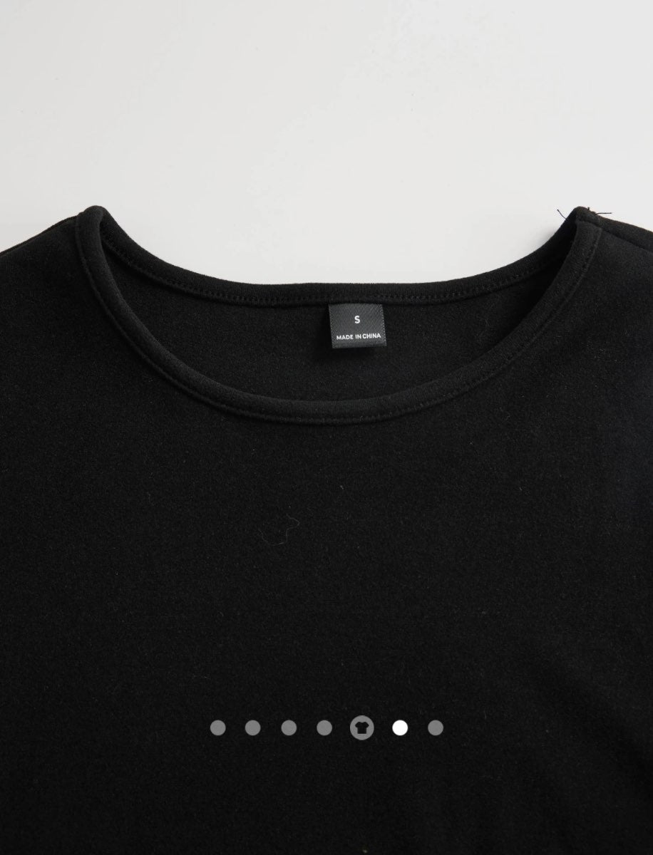 Cutout Pullover T-Shirt (Thick Material) // Black