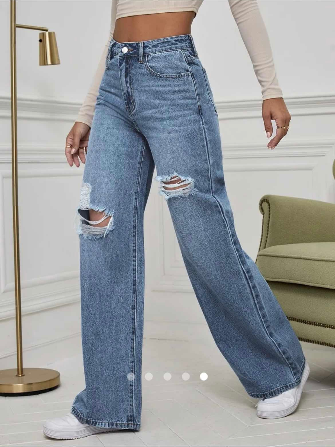 High Waist Straight Leg Jeans 004 // Blue