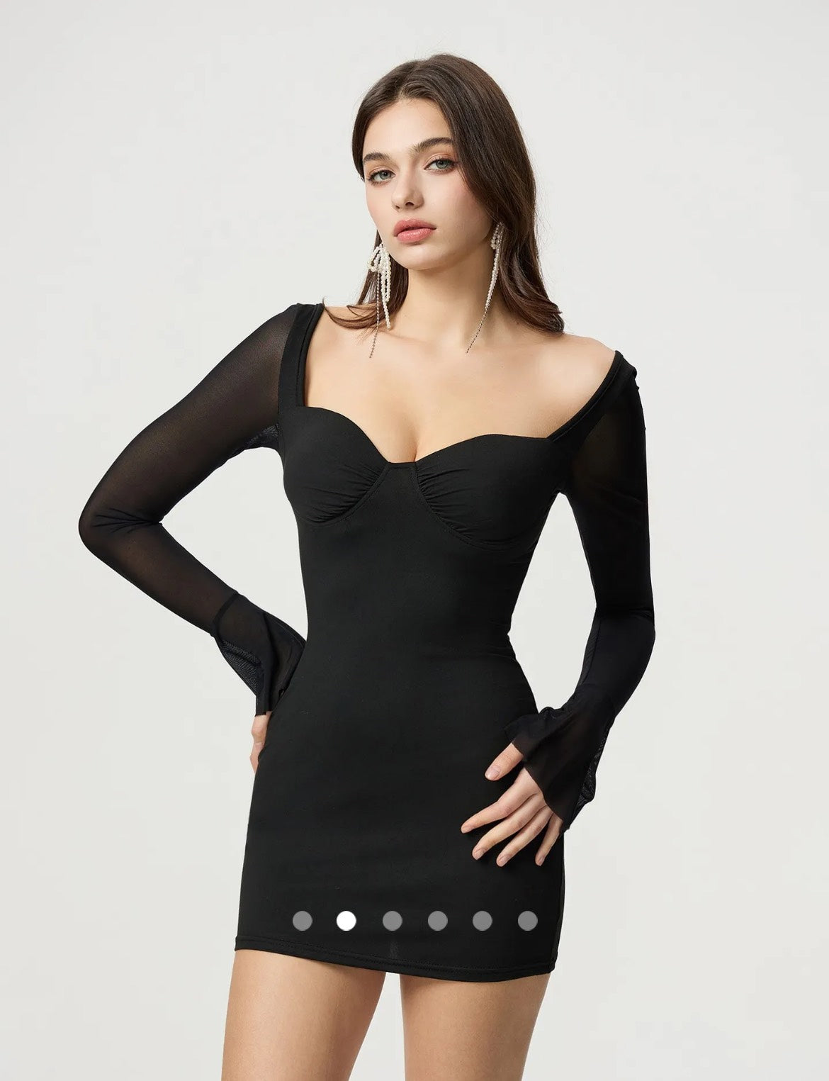 Padded Sheer Dress // Black