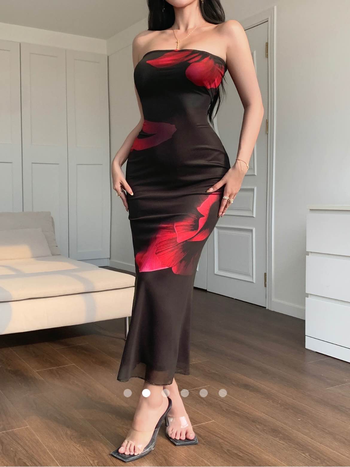 Printed Tube Dress // Black