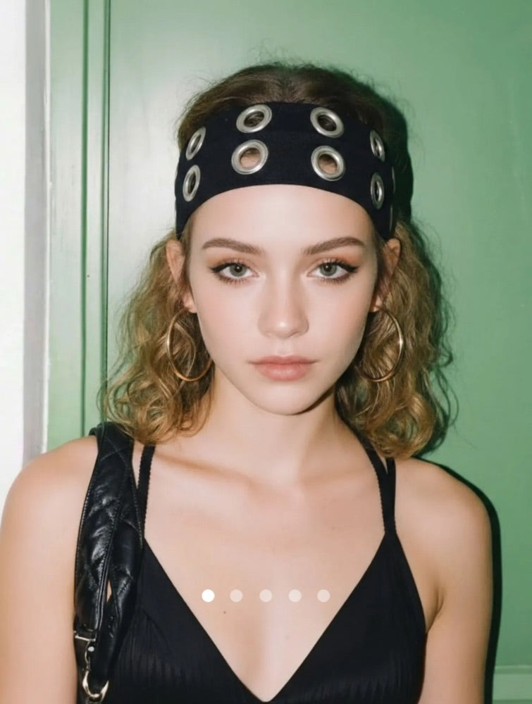 Circular Ring Head Band // Black