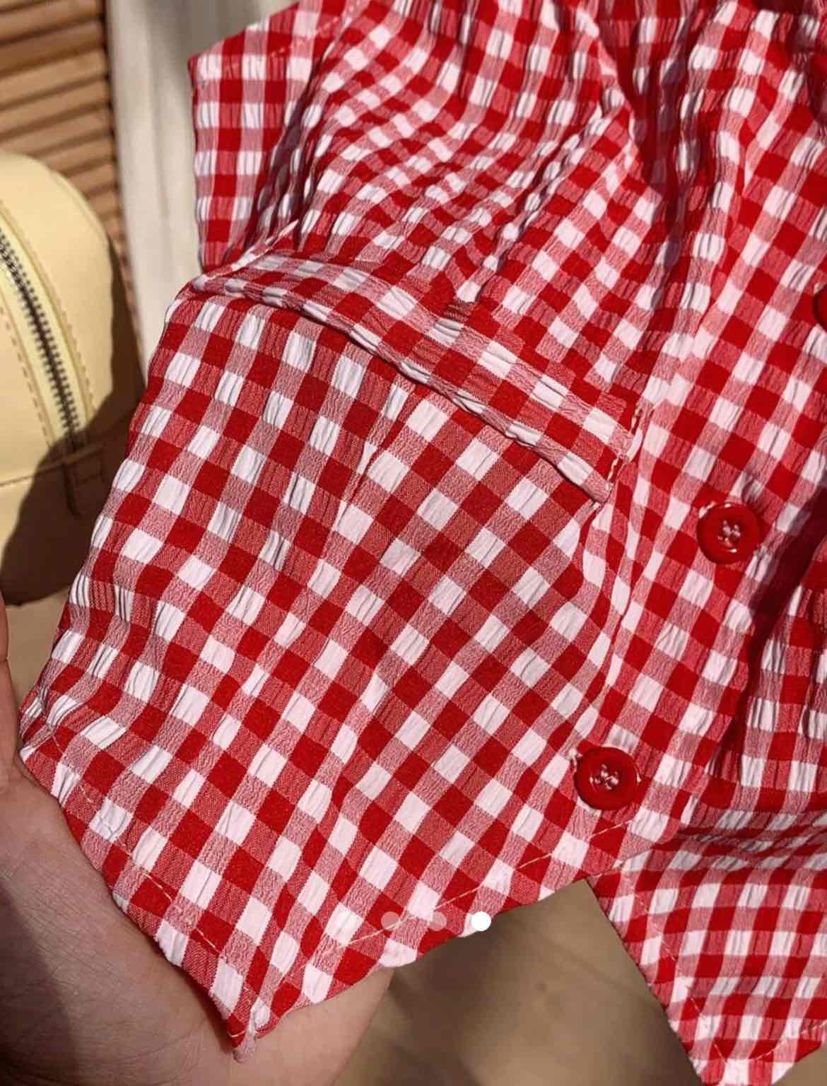 Gingham Top // Red