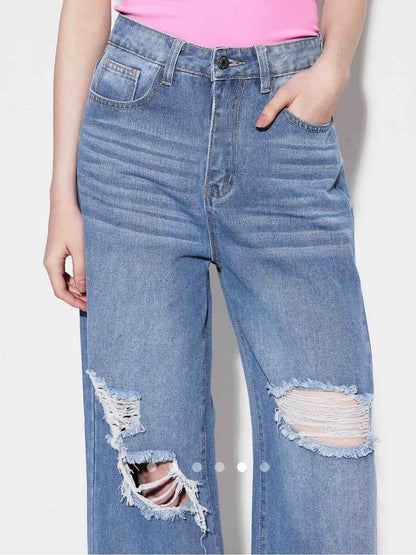 High Waist Straight Leg Jeans 002 // Light Blue