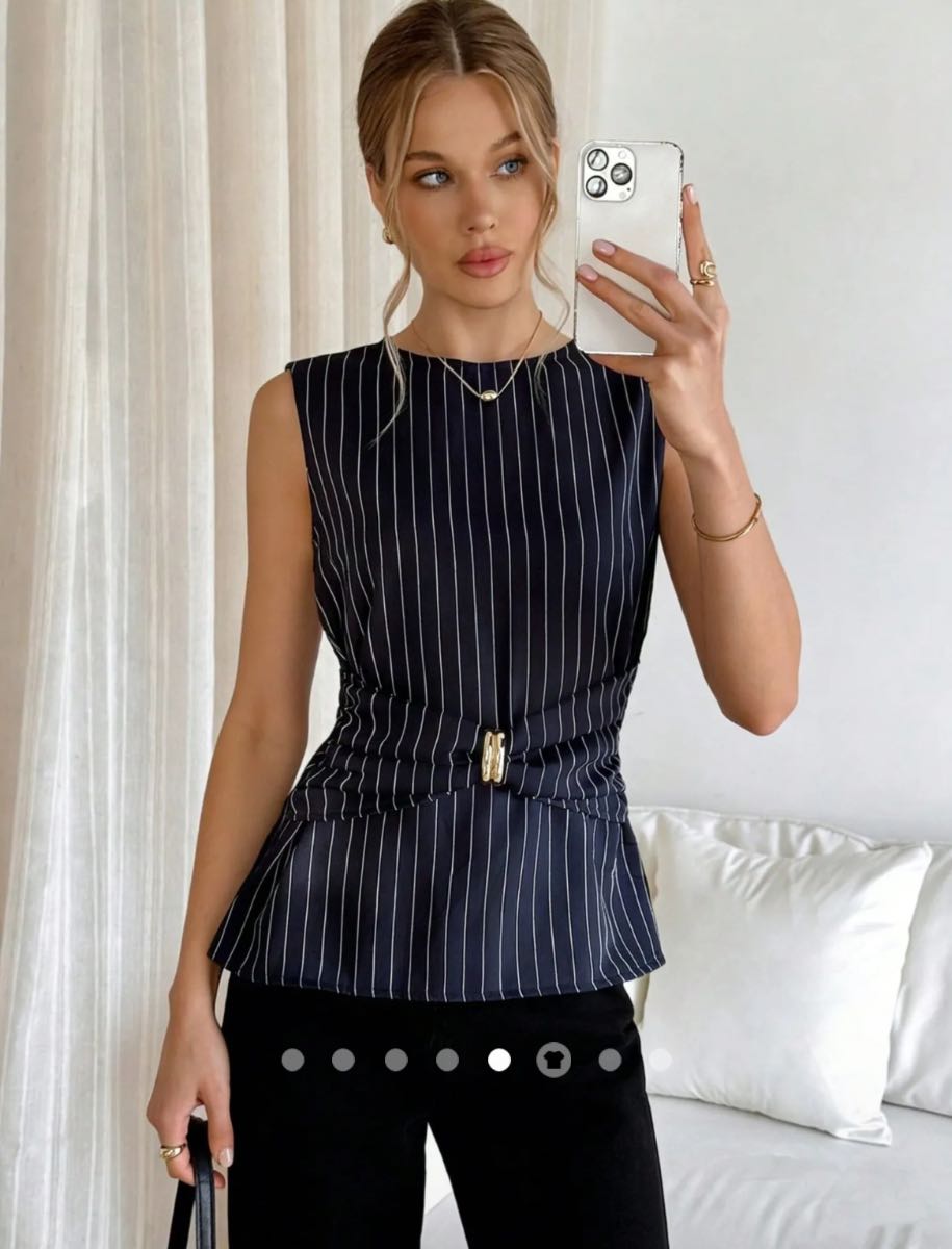 Gathered Tank Top 001 // Navy