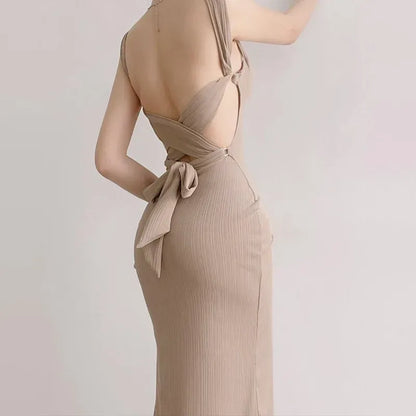 Textured Maxi Dress // Light Brown