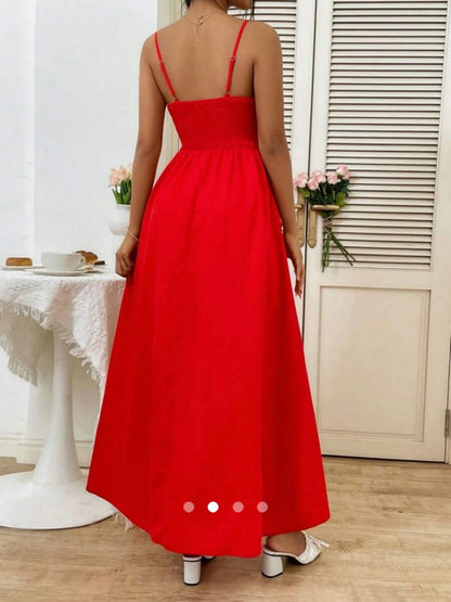 Bustier Slit Dress // Bright Red