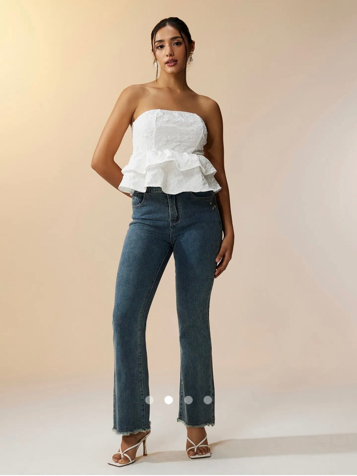 Ruffle Tube Top // White