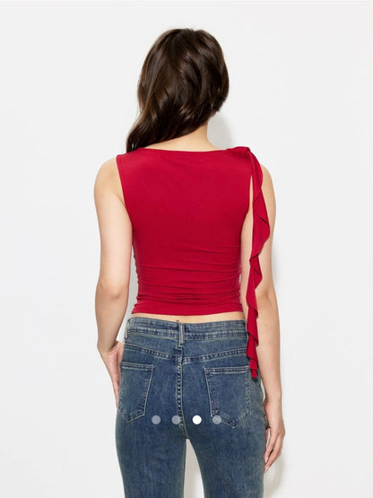 Ruffle Top // Rich Red