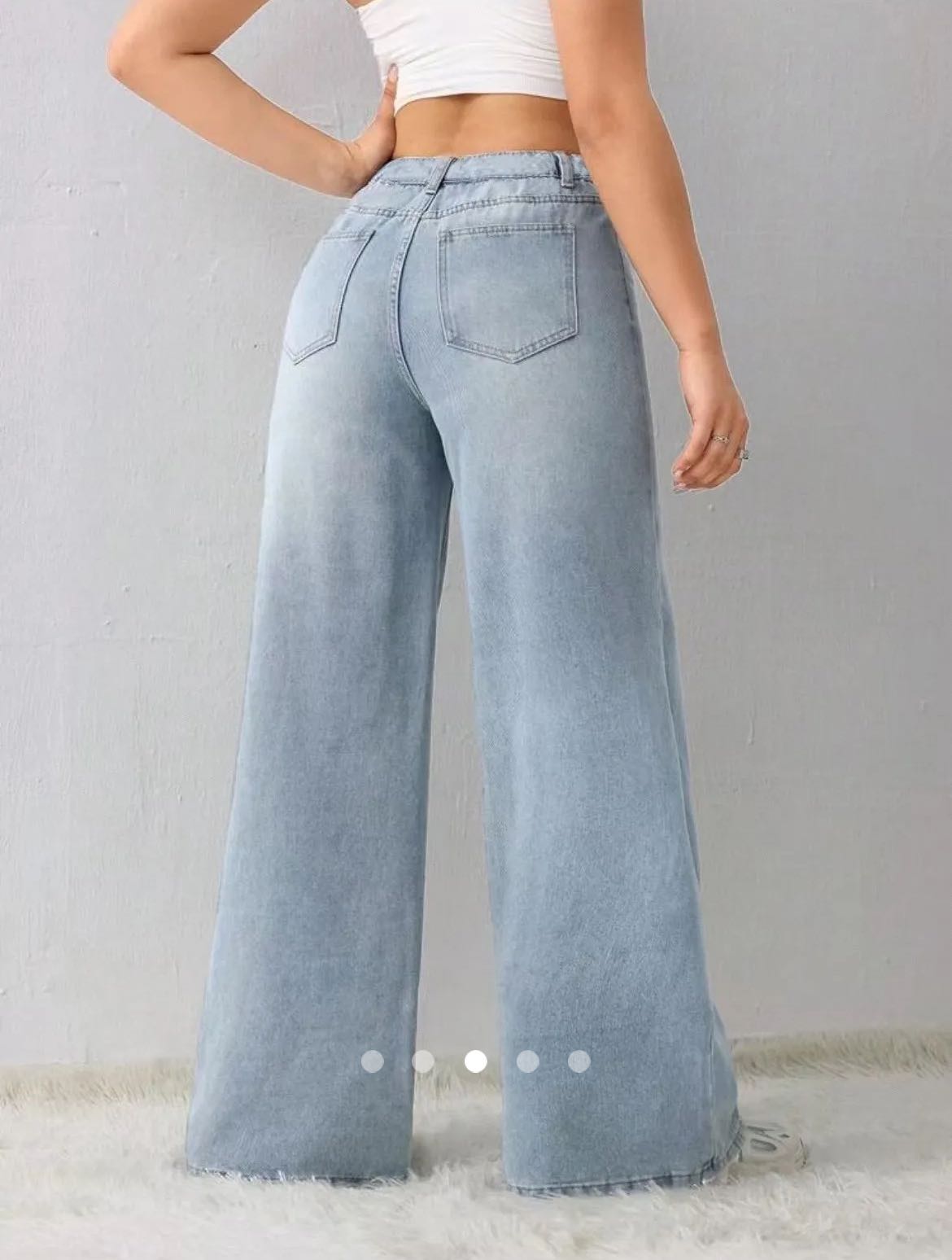High Waist Wide Leg Jeans // Light Blue