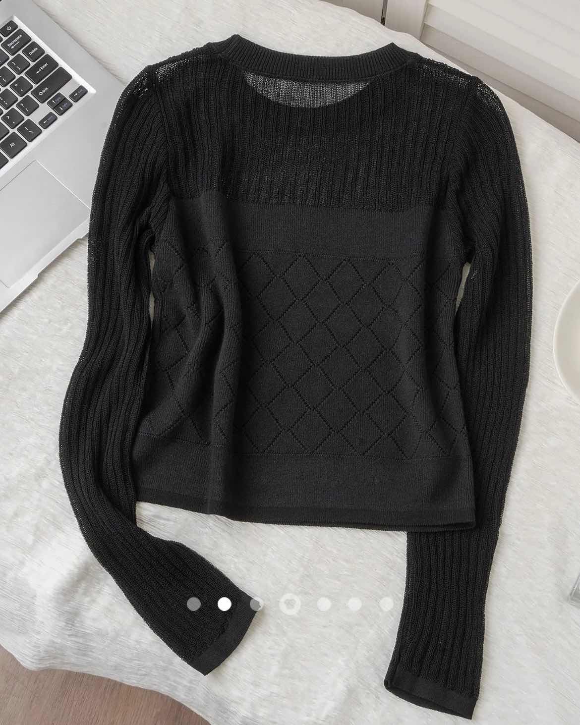 Sheer Knit Top //  Black