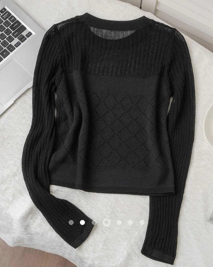 Sheer Knit Top //  Black