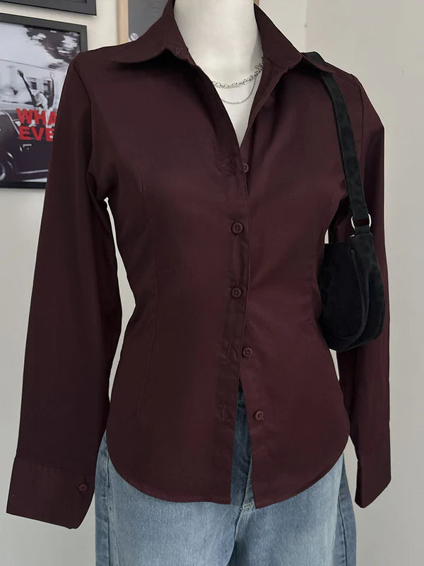 Long Sleeve Shirt // Chocolate Brown