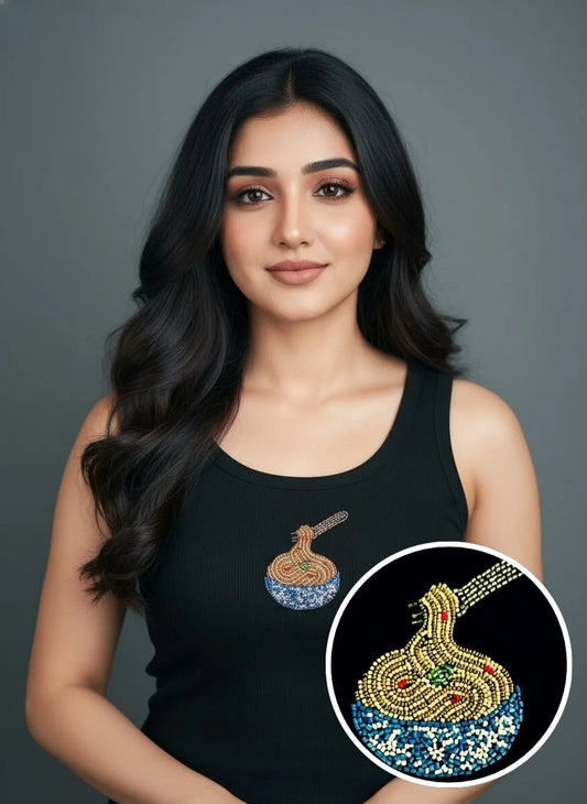 Ramen Beaded Tank Top // Black