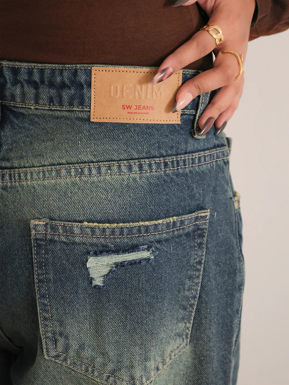 Northern Blue // Ripped Ultra Wide Leg Jeans