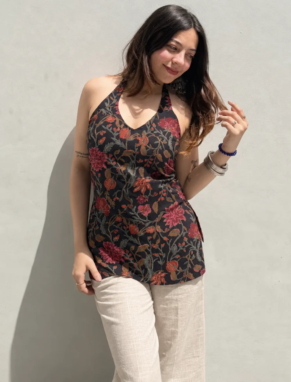Sia // Halter Neck Kurti (100% Cotton)