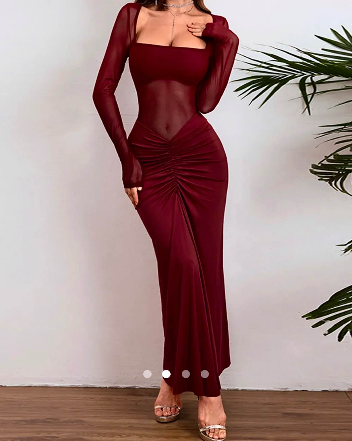 Sheer Dress // Burgundy