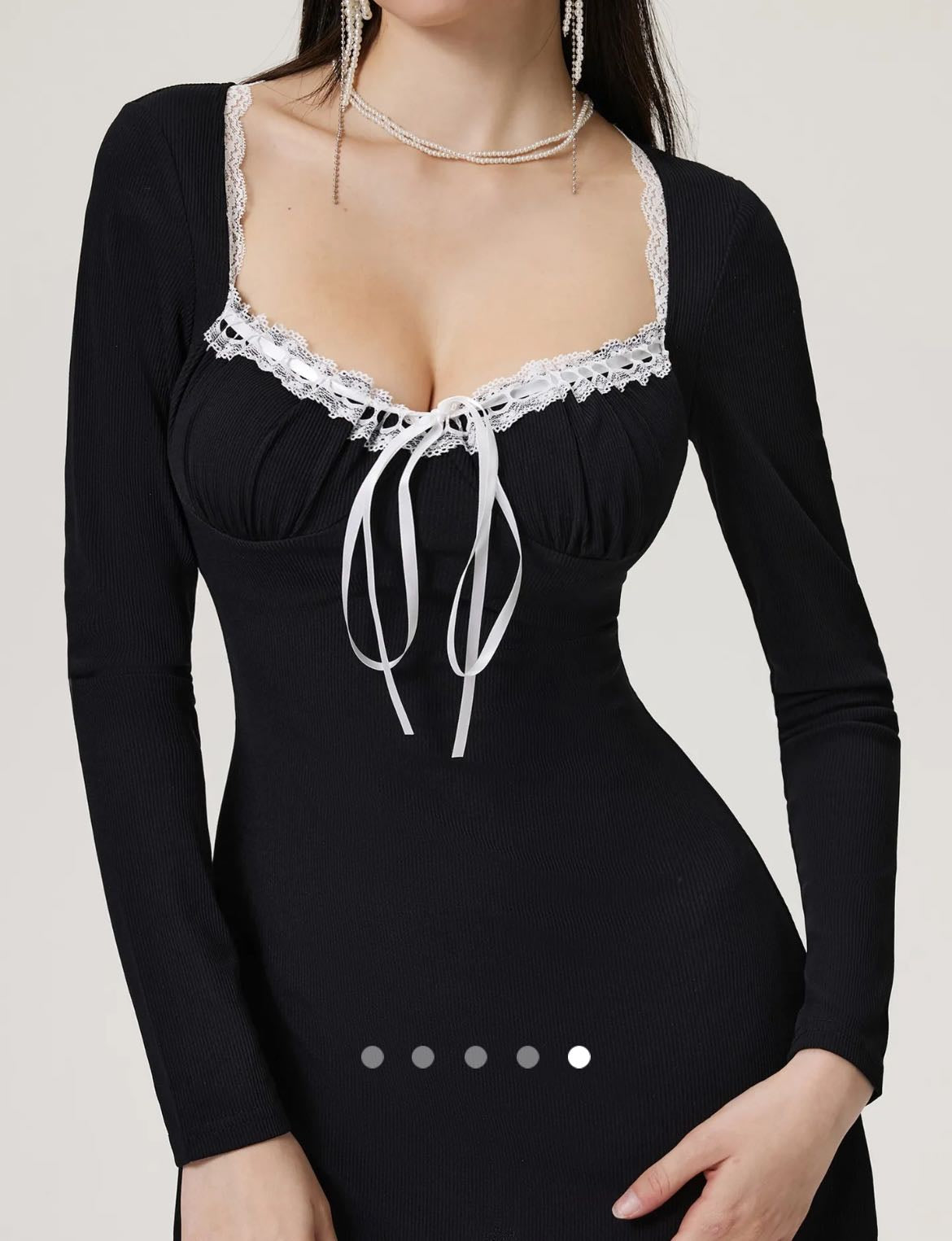 Ruffle A-Line Dress // Black