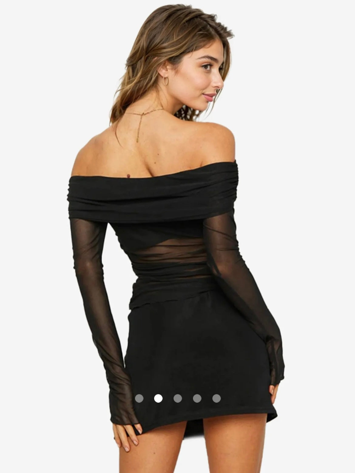 Off-Shoulder Sheer Top // Black