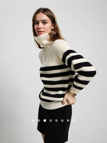 Zipper Knit Pullover // Apricot