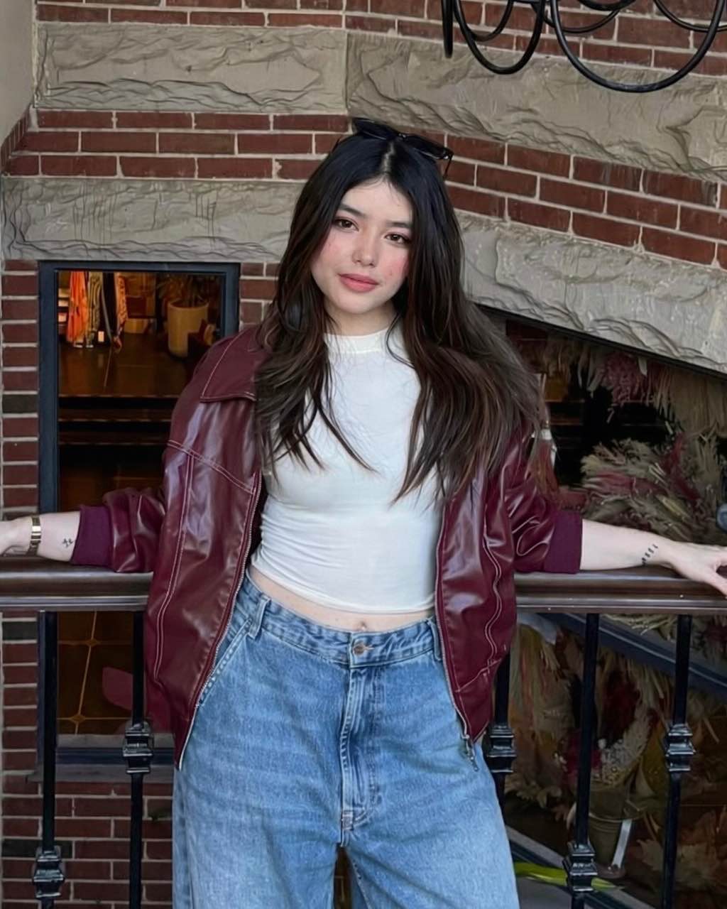 Faux Leather Jacket // Burgundy