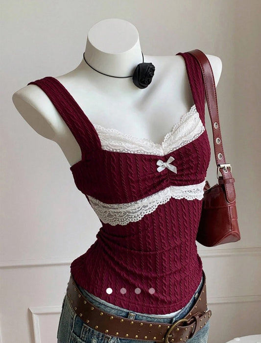 Texured Tank Top // Burgundy
