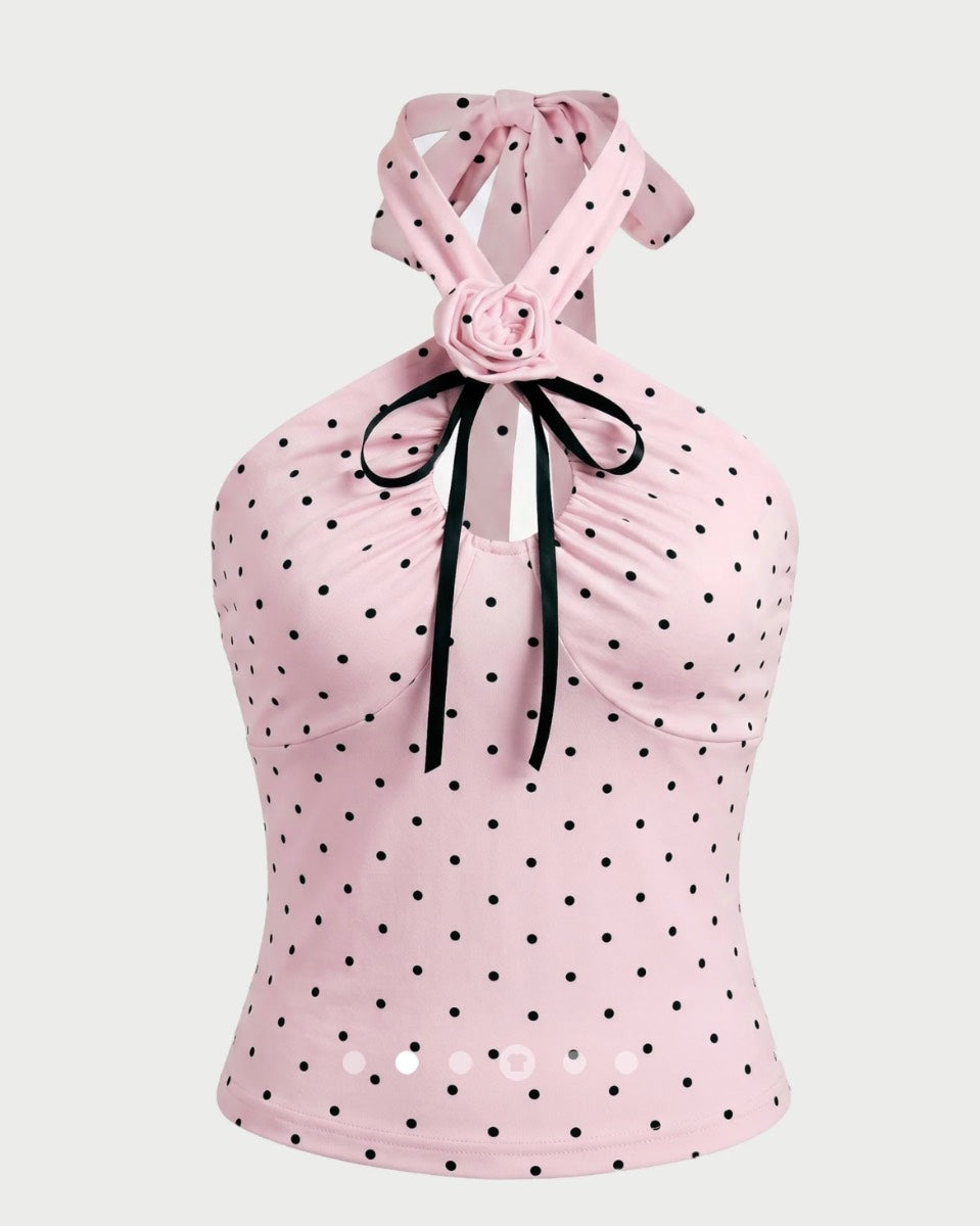 Bow Halter Top // Light Pink
