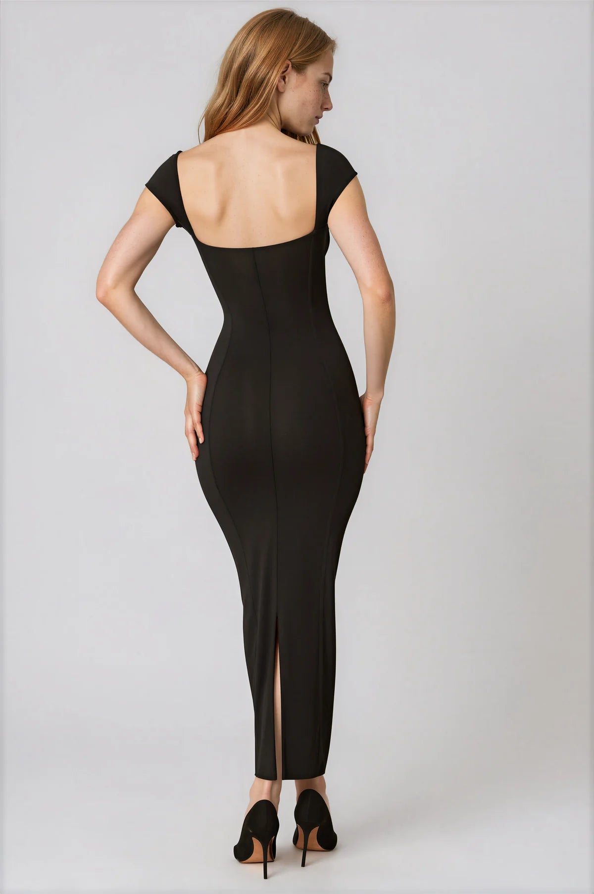 Sweetheart Neck Maxi Dress // Black