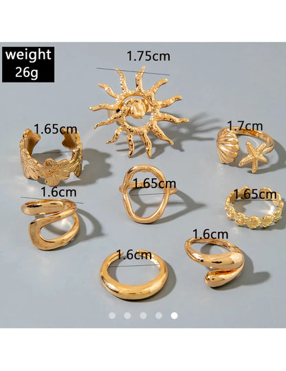 Shell Ring Set 017 // Gold