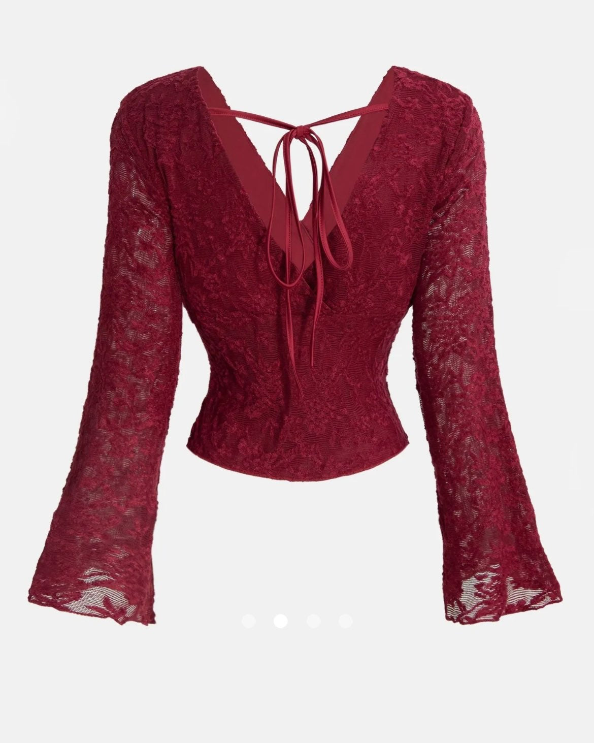 Lace Bell Sleeve Top // Burgundy