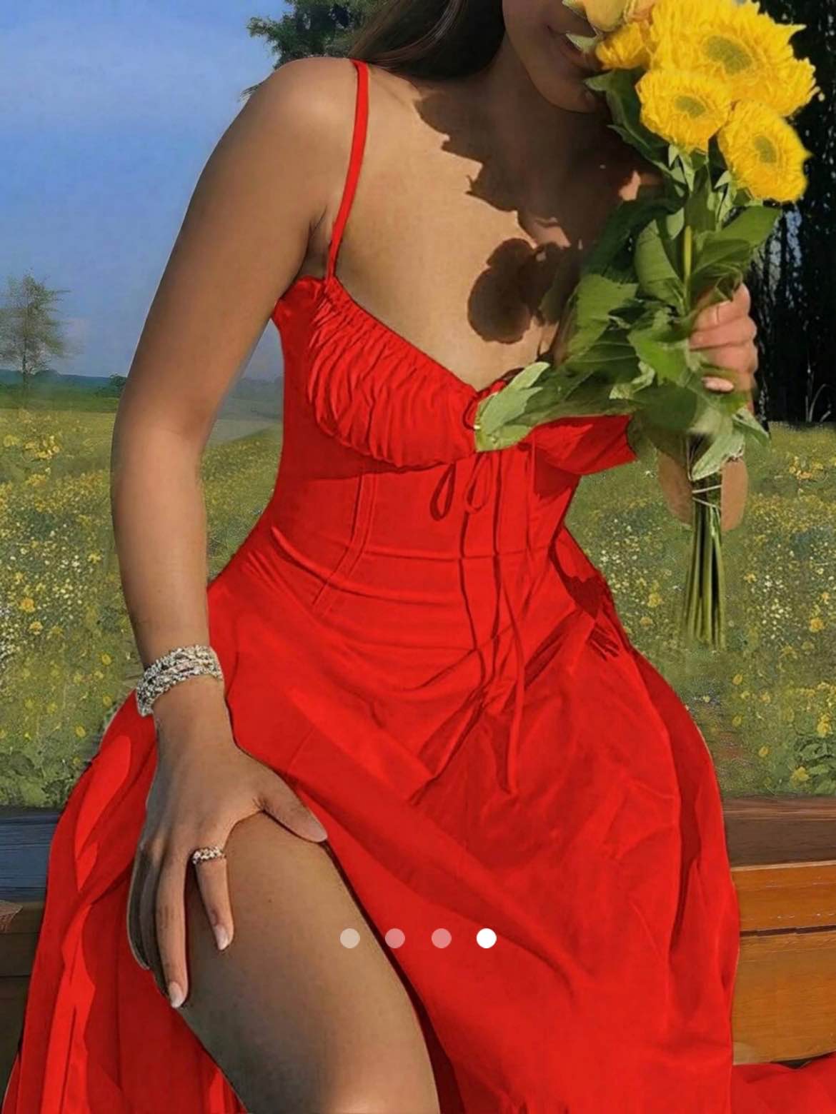 Bustier Slit Dress // Bright Red