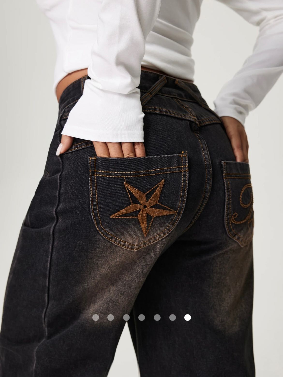 Vintage High Waist Wide Leg Jeans // Black