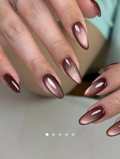Glitter Artificial Nails // Brown