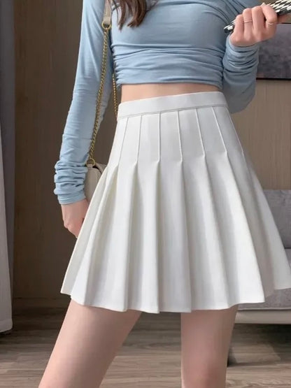 Pleated Skirt (Attached Shorts) // White